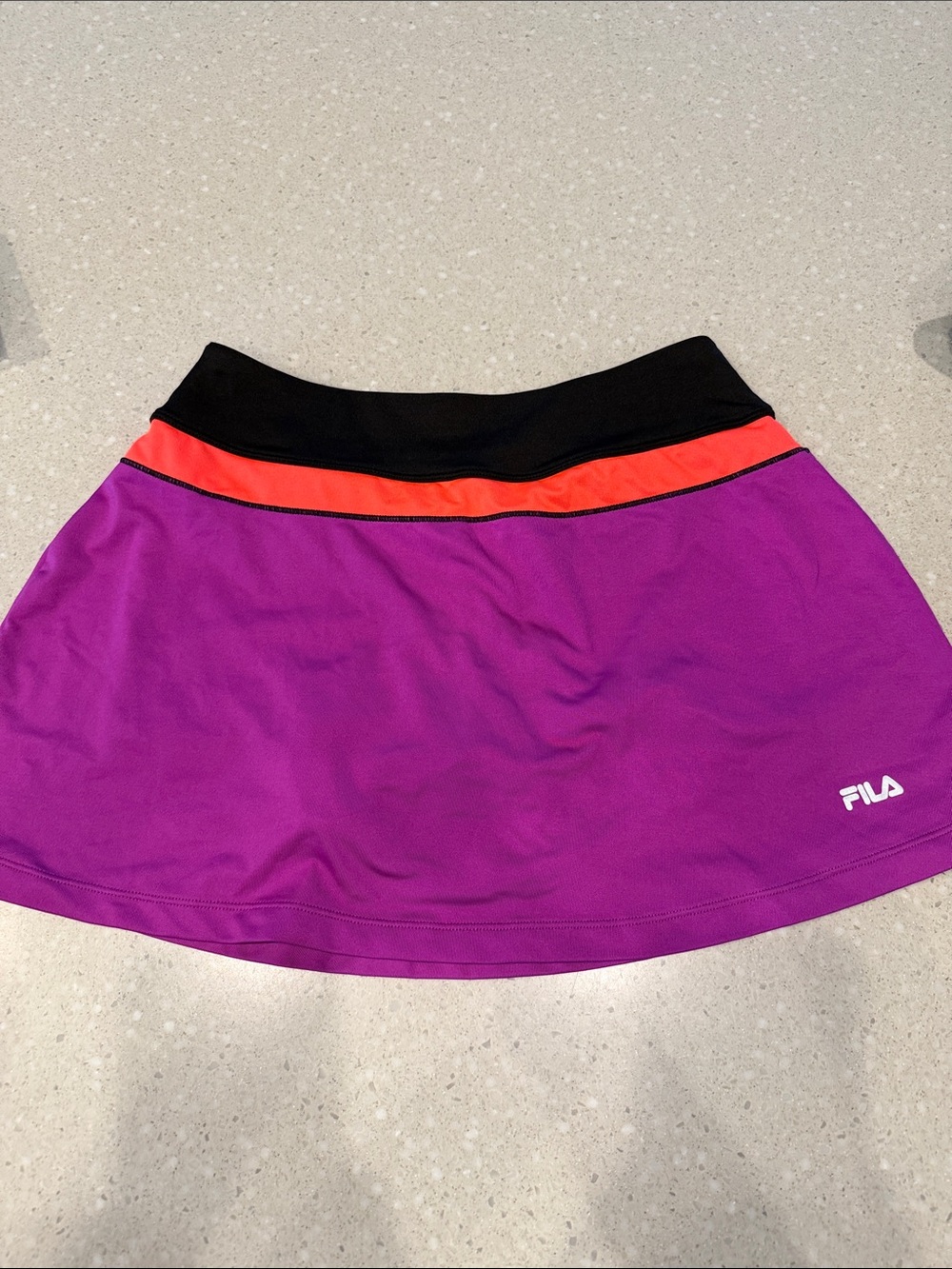 Fila Purple Skater Skirt with Black Waistband and Coral Accent
